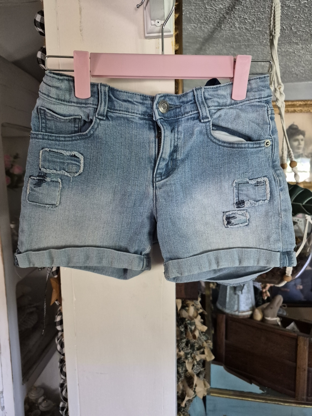 Crazy 8 Light Patched Denim Shorts